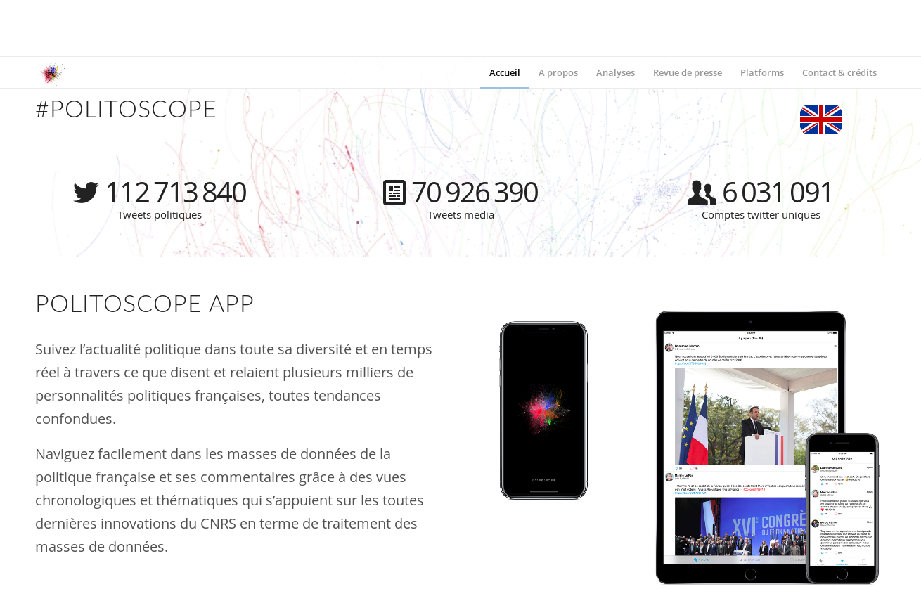 screenshot of the website politoscop.org 